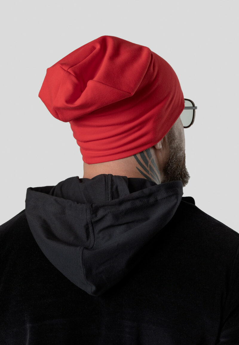 Red Cap with Delicately Embroidered Crown