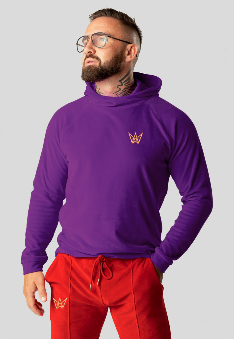 MEN’S VELOR HOODIE, PURPLE