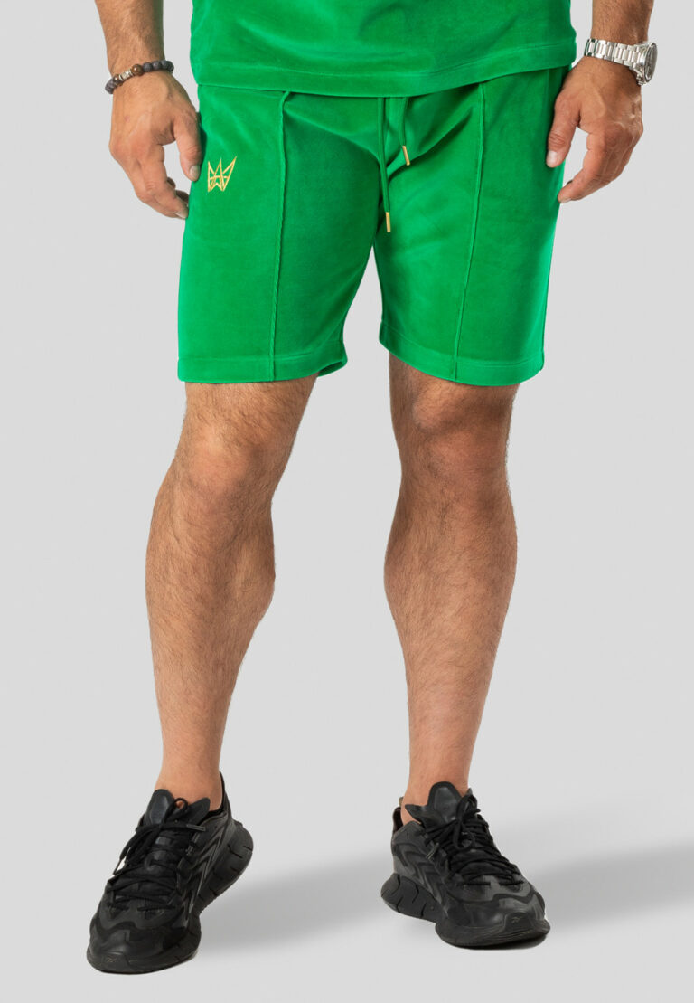 Velor shorts, green