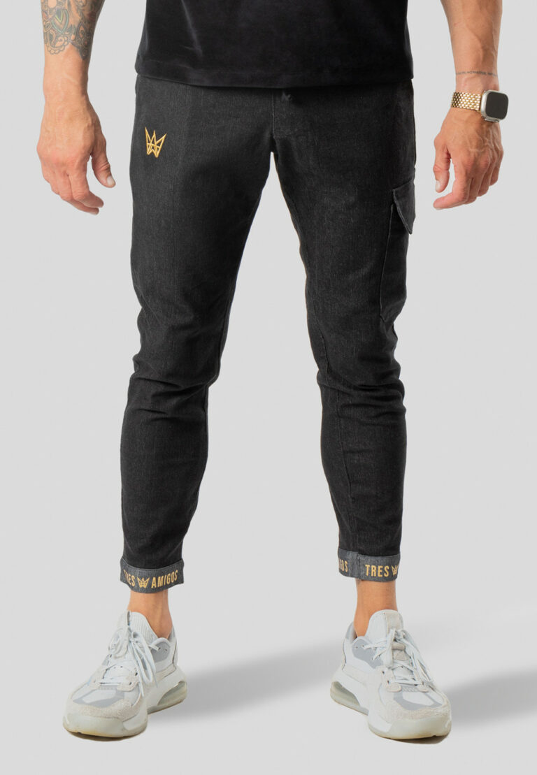 Denim trousers with Lycra, black