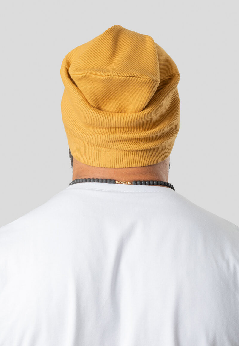 Men's Ribbed Cap, Mustard Color