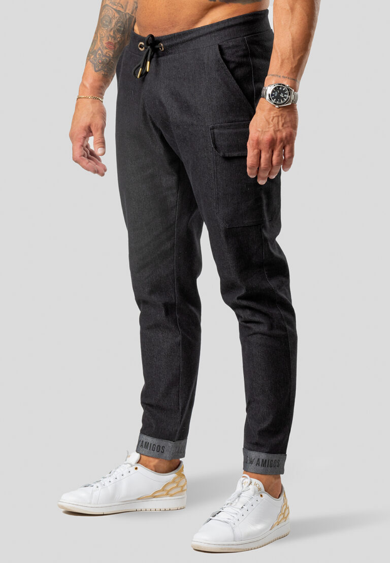 Denim trousers with Lycra, black