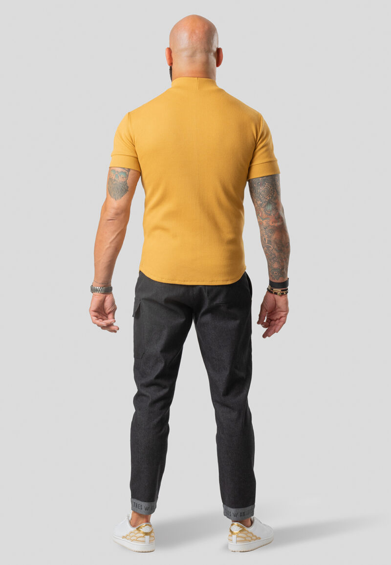 Turtleneck Sweater, Short Sleeve Color Mustard