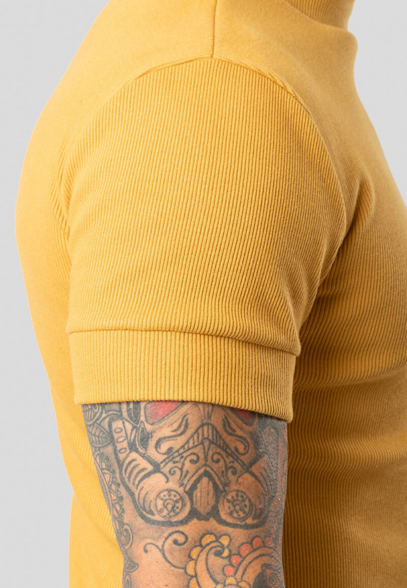 Turtleneck Sweater, Short Sleeve Color Mustard