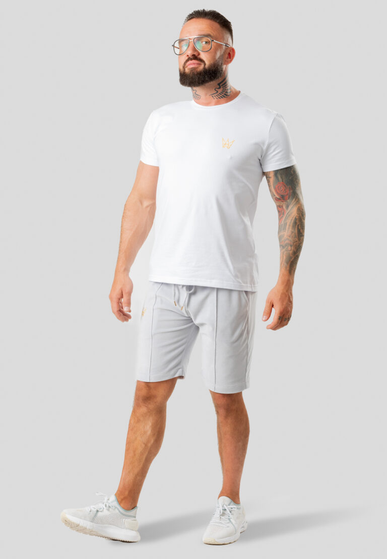 Velor shorts, light grey