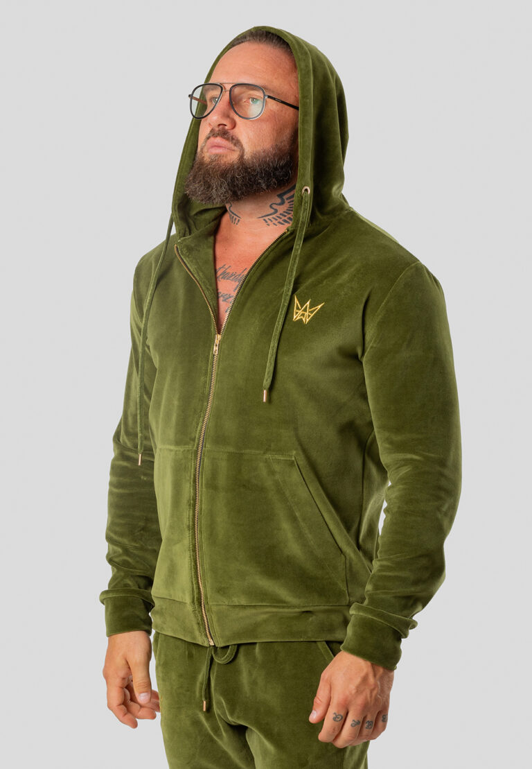 Standard Velor Hoodie, Olive Color