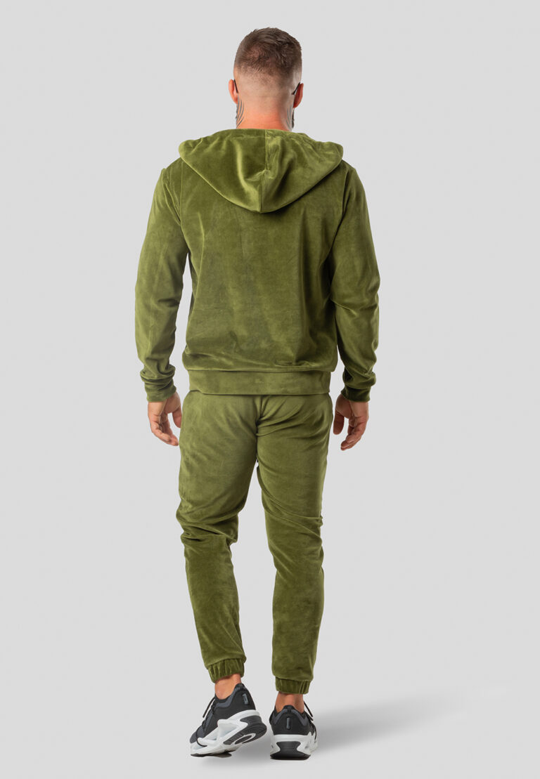 Set of Velvet Sweatshirt and Trousers Standard Olive